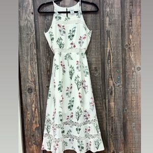 Adorable Cream Floral Disney Halter Dress